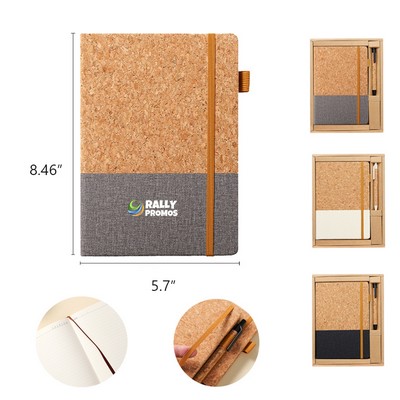 Eco-Friendly Cork Notebook Gift Set with Pen