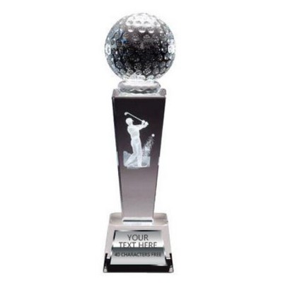 Crystal Tower Golf Male Award 9X2.5"