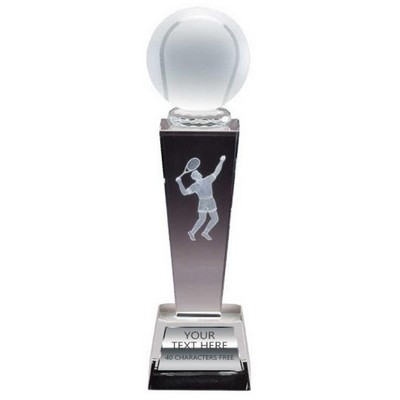 Crystal Tower Tennis Male Award 9X2.5"