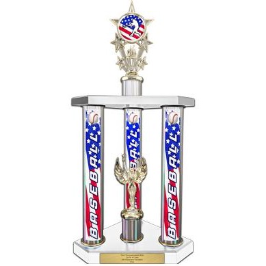 Trophy 16" 3 Post, Te 3X8 Wood Base