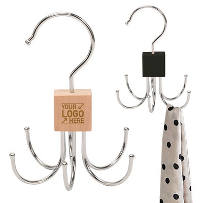 Multi-Purpose Rotatable Belt Rack for Belts Ties Scarves Bras (Space-Saving Closet Organizer)