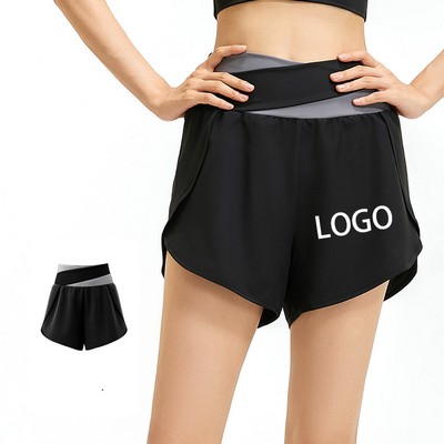 Summer Women Double Layer Sports Shorts