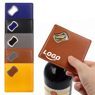 Square Leather Bottle Opener