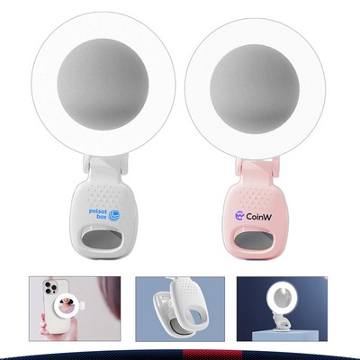 Auralite Clip-On Rechargeable Mirror Selfie Ring Light