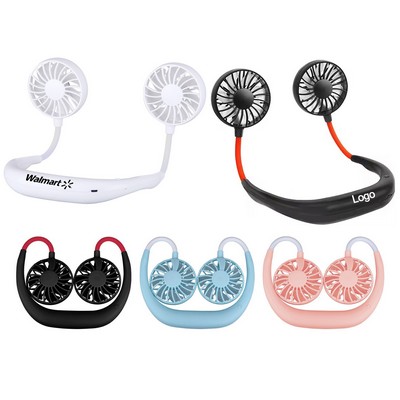 360 Degree Rotation Cooling Wearable Neck Fan For Sport