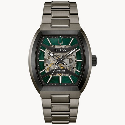 Bulova Men's Maquina Stainless Steel Bracelet Watch Green Dial