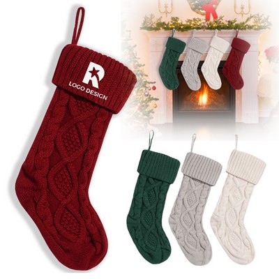 Knitted Christmas Stockings Candy Gift Bag Christmas Tree Pendants