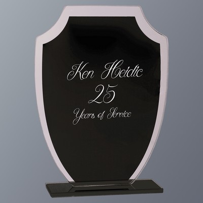 Black Shield Reflection Glass Award, Small (4-3/4"x6-1/2")