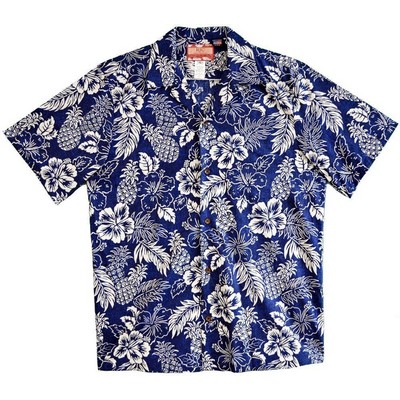 Hawaiian Shirt (S - 3XL) - 100% Cotton Poplin Tropical Print w/Genuine Coconut Buttons