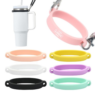 Portable Silicone Mug Cover Ring with Lanyard