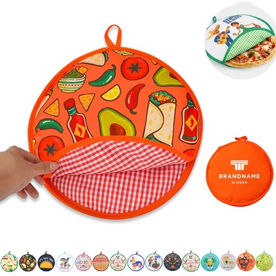 Round Insulated & Microwavable Tortilla Bag Warmer Pouch