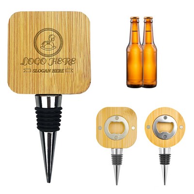 Bamboo Wine Opener Stopper