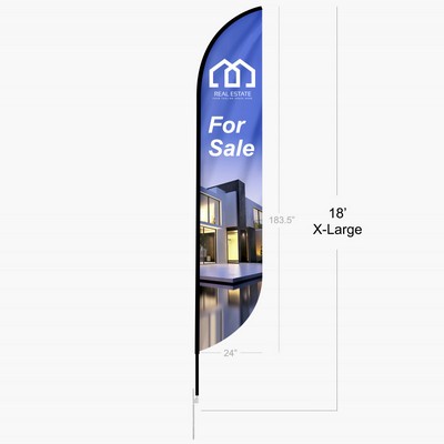 18' Feather Convex Flag Single Sided