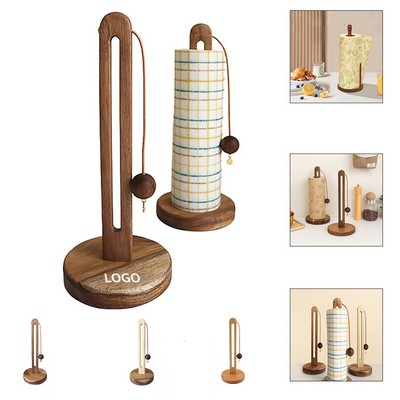 Natural Wooden Paper Towel Stand