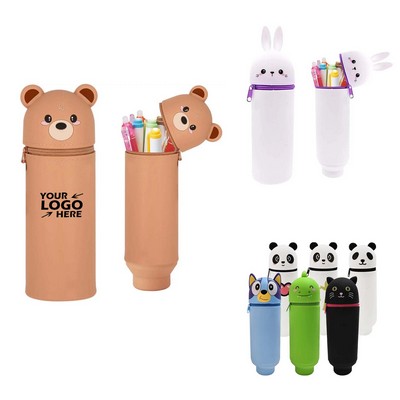 Cartoon Silicone Pen Holder Stationery Bag