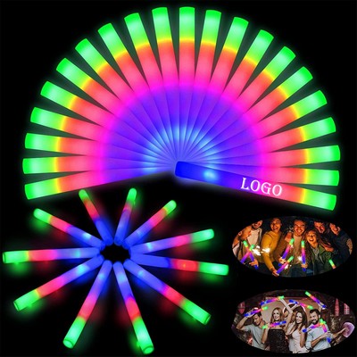19" LED Light Up Flashing Foam Cheer Party Glow Stick Baton