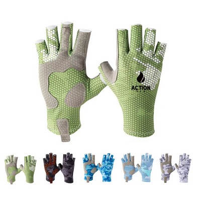 Sun Protection Fishing Fingerless Gloves