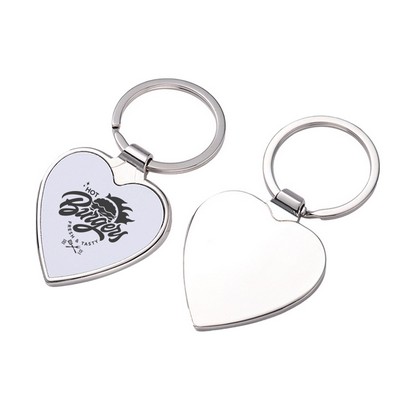 Customizable Heart Shaped Metal Car Keychain