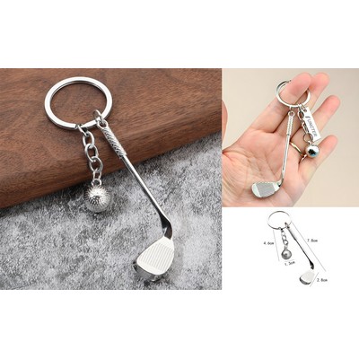 Golf Ball Shaped Keychain Golf Club Golf Shaft Keychain