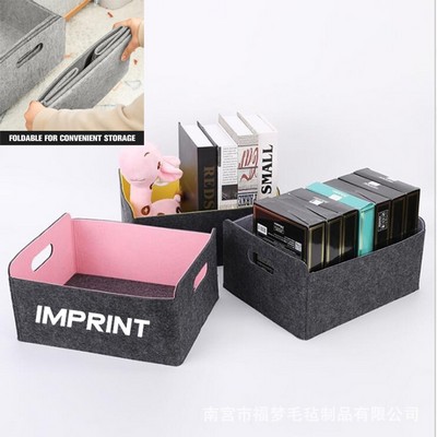 Felt Foldable Cube Organizers With Integrated Handle