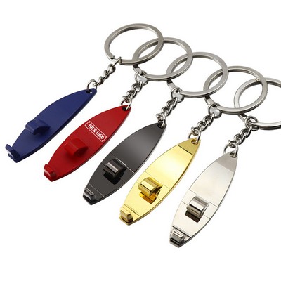 Surfboard Shaped Bottle Opener Key Chain