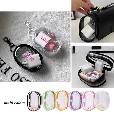 PVC Mini Coin Zipper Bag Cable Organizer