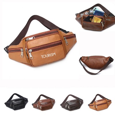 Waterproof Leather Waist Bag