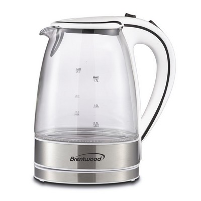 Cordless Glass Electric Kettle - (White)
