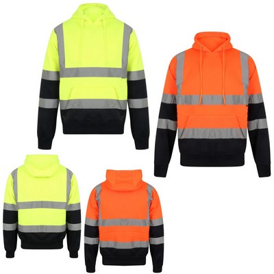 Reflective Colorblock Safety Hoodie - 280G Fleece