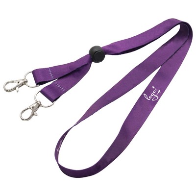 Double Buckle Polyester Lobster Clip Lanyard
