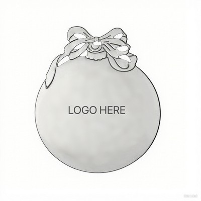 Silver Holiday Ball Ornament w/Snowflake Design