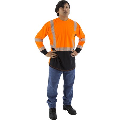 Majestic 75-5258 Hi-Viz Shirt with Reflective Chainsaw Striping, ANSI 2