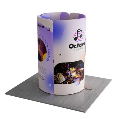 MagLock Round Fabric Booth Display Kit A - 6.6'w x 6.5'h