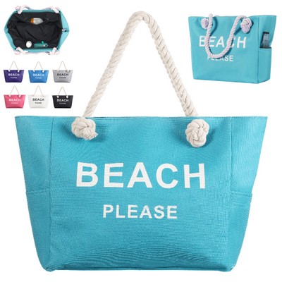 Large Canvas Beach Tote Bag