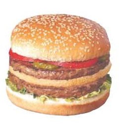 Double Meat Burger Executive Magnet w/ Full Magnetic Back (4 Square Inch)