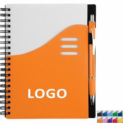 Color Wave Notebook & Pen Set, 5-1/2" x 7"