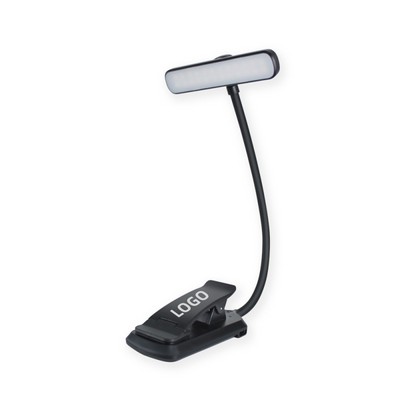 LED Reading Lamp with Dual Row Lights and Rotating Clip Design