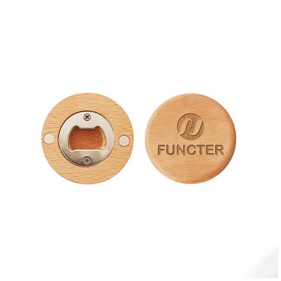 Magnetic Solid Wood Bottle Opener 2.5*2.5"