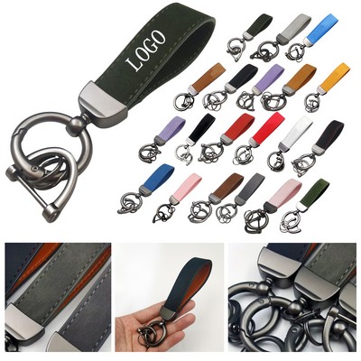 Suede Leather Car Keychain Pendant