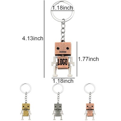 Vintage Metal Robot Keychains