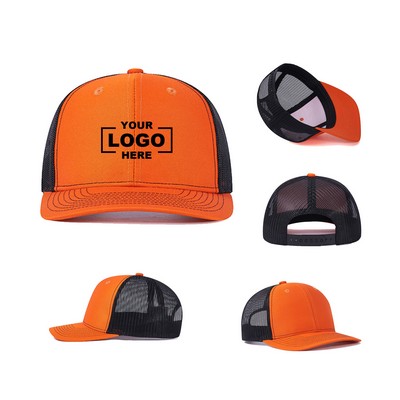 Customizable 6-Panel Structured Mesh Trucker Cap with Patches/Embroidery for Promotional Events