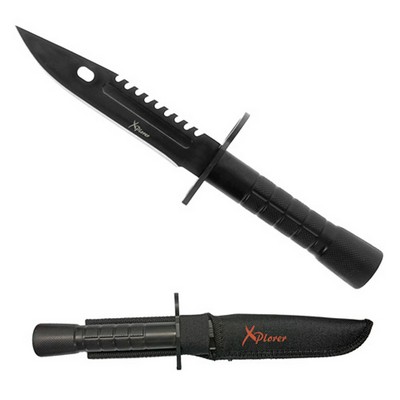 Black Fixed Blade Drop Point Blade Hunting Knife