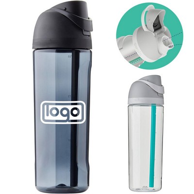 26oz Plastic Sports Straw Water Bottle w/ Carry Loop