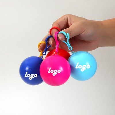Portable Disposable Raincoat With Ball/Keychain