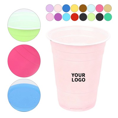 Sixteen Ounce Reusable Party Cup With Rolled Edge