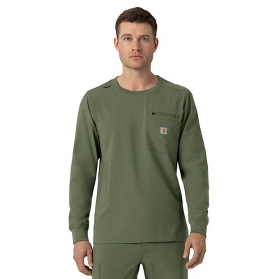 Carhartt Scrubs - Men's Two-Pocket Crew Neck Long Sleeve Scrub Top