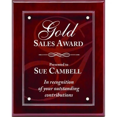 Rosewood Piano Finish Floating Acrylic Plaque - Large