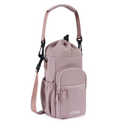 Aluminum Foil Insulated Water Bottle Holder Shoulder Crossbody Cup Sleeve Thermal Drink Carrier Bag