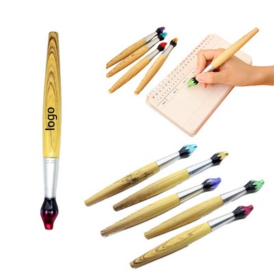 Creative Ballpoint Pen-Wooden Torch Pen with Oil Painting