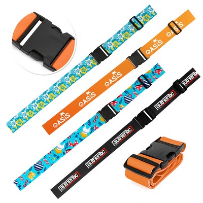 2" Dye Sublimation Polyester Luggage Strap W/ Adjustable Clasp And Buckle